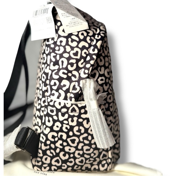 Kate Spade Leila Leopard Heart Backpack Black Ivory | NWT - Picture 6 of 7